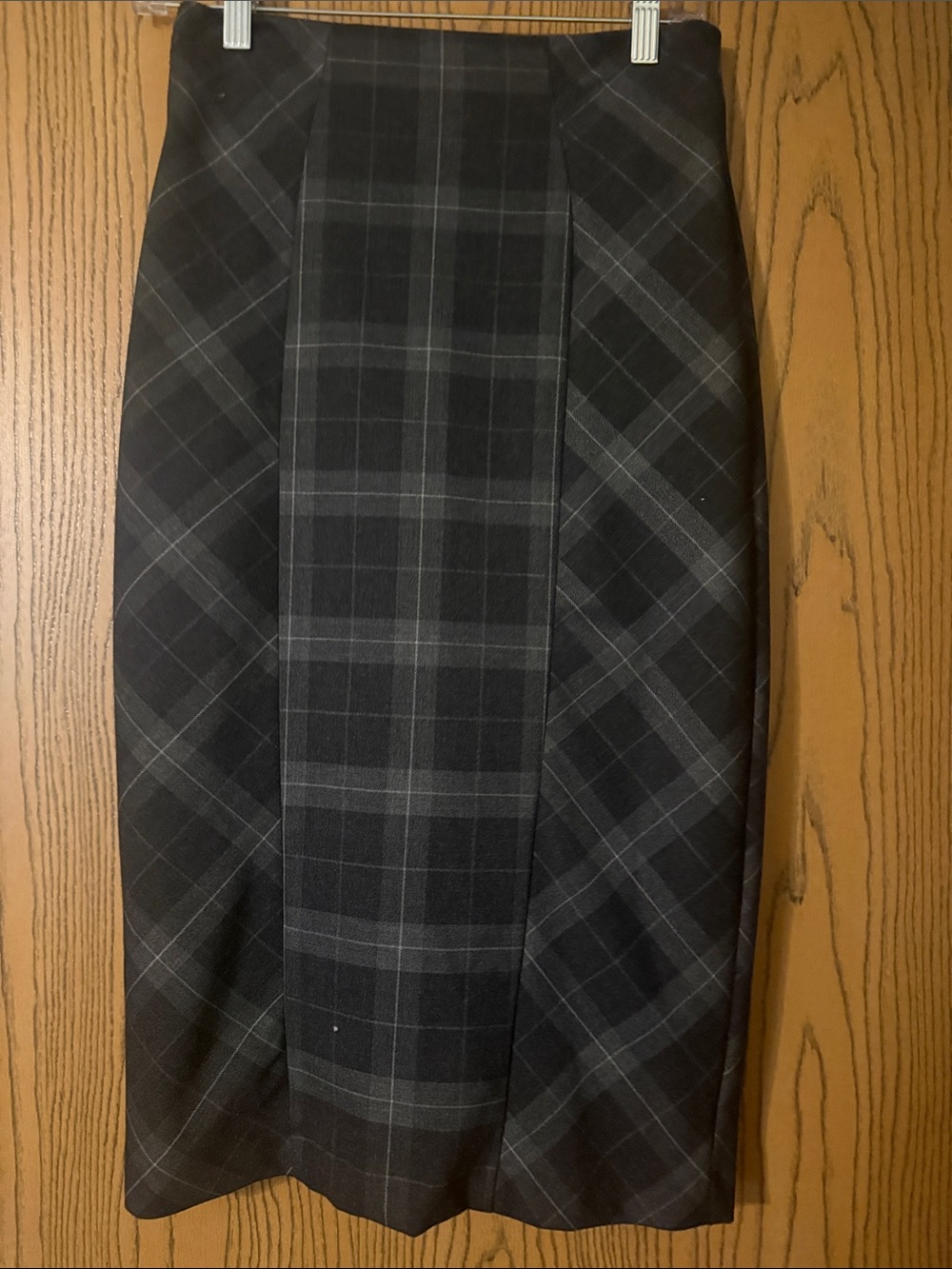New York & Company Charcoal Gray Plaid Pencil Skirt